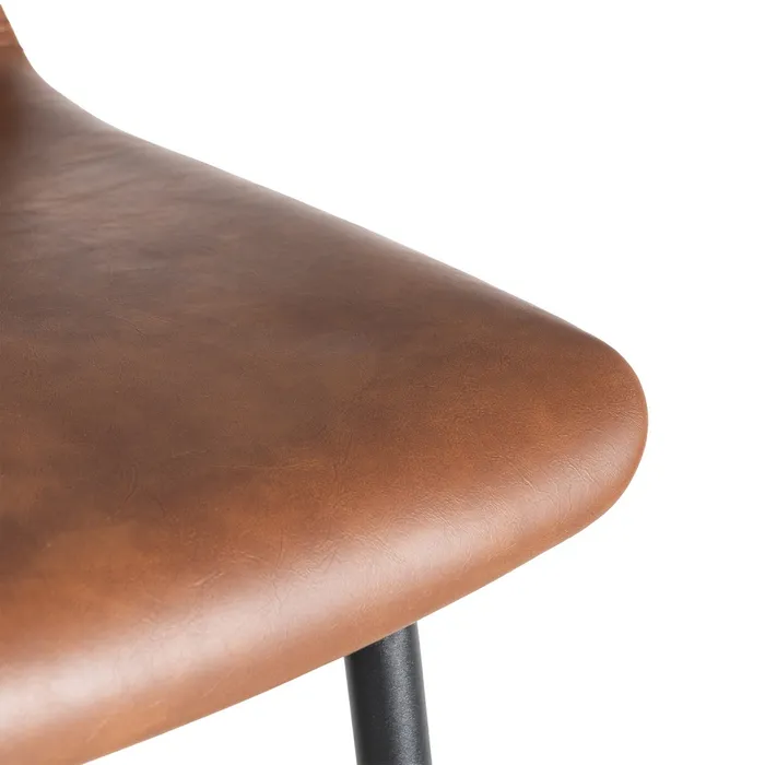 Sgabello in metallo e similpelle marrone 47 x 47 x 103 cm - immagine 11