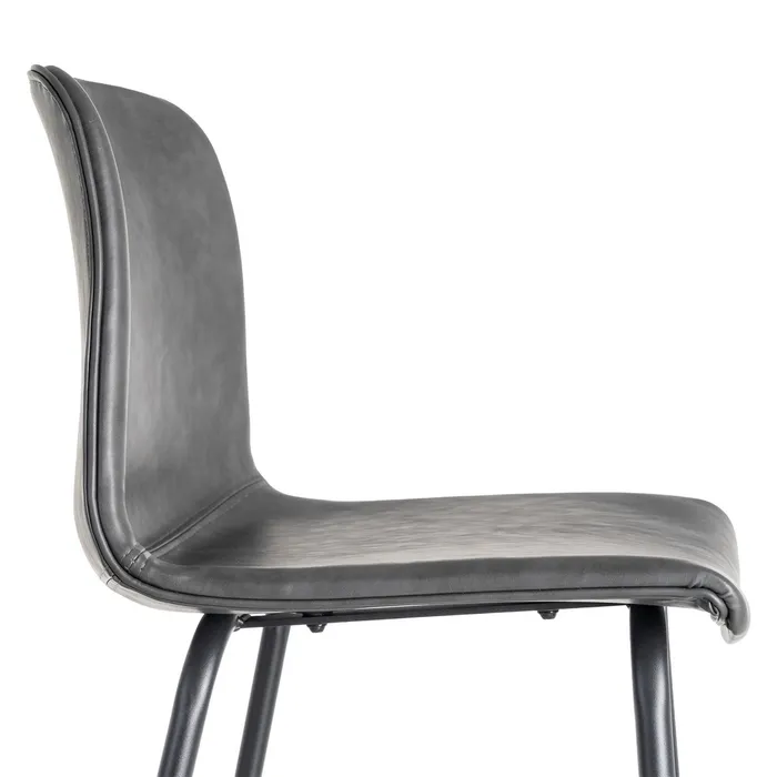 Sgabello in metallo e similpelle nero 47 x 47 x 103 cm - immagine 6