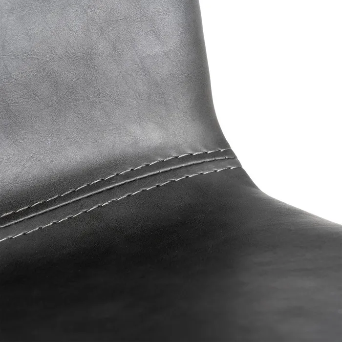 Sgabello in metallo e similpelle nero 47 x 47 x 103 cm - immagine 7