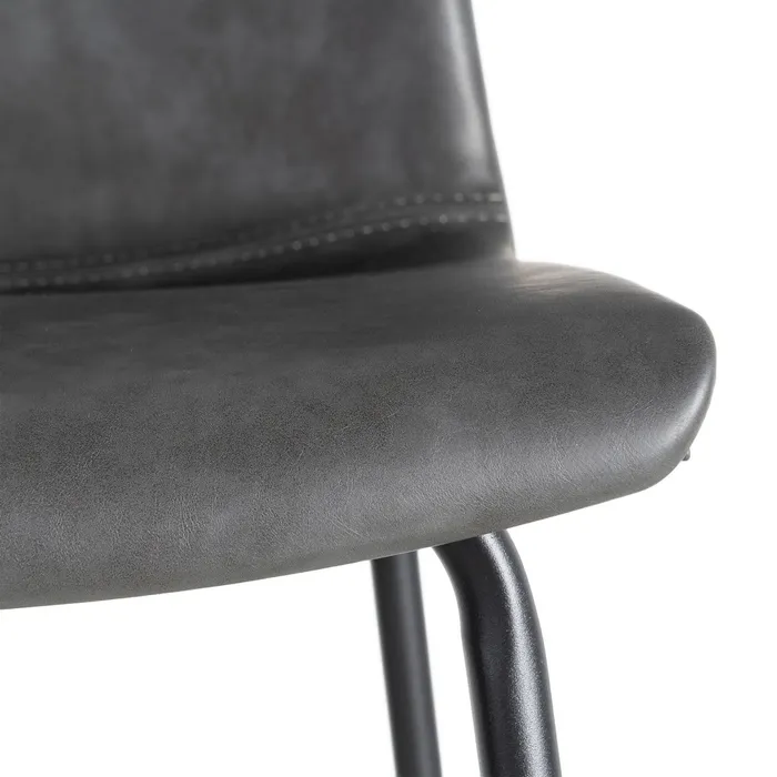 Sgabello in metallo e similpelle nero 47 x 47 x 103 cm - immagine 8