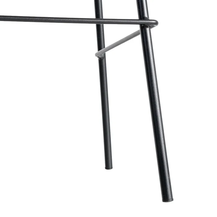 Sgabello in metallo e similpelle nero 47 x 47 x 103 cm - immagine 10