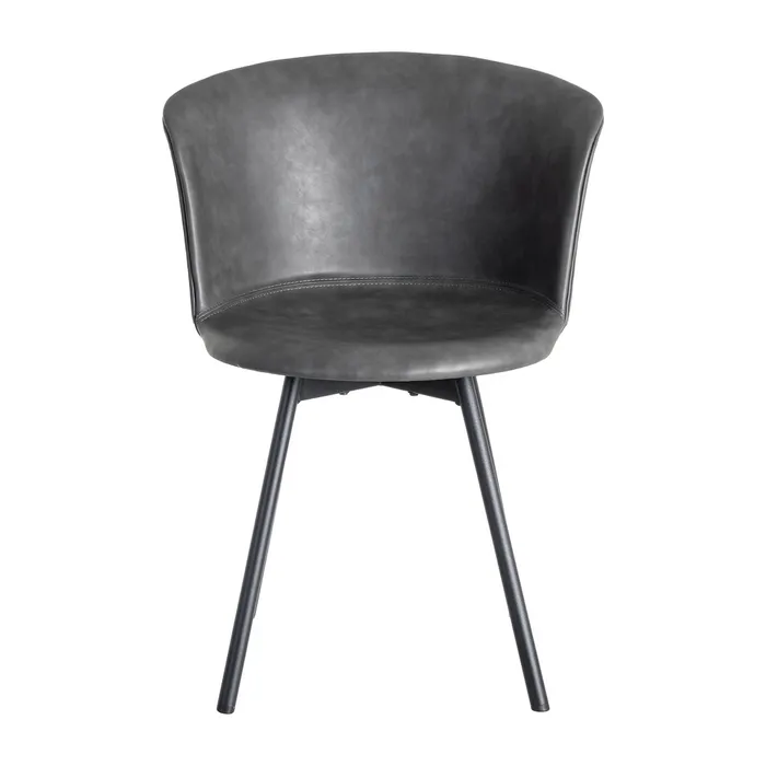 SEDIA IN METALLO NERO / SIMILPELLE 53x51,50x76 cm - immagine 3