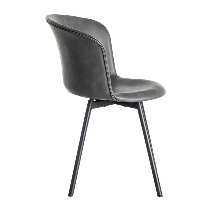 SEDIA IN METALLO NERO / SIMILPELLE 53x51,50x76 cm - immagine 4