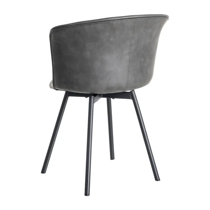 SEDIA IN METALLO NERO / SIMILPELLE 53x51,50x76 cm - immagine 5