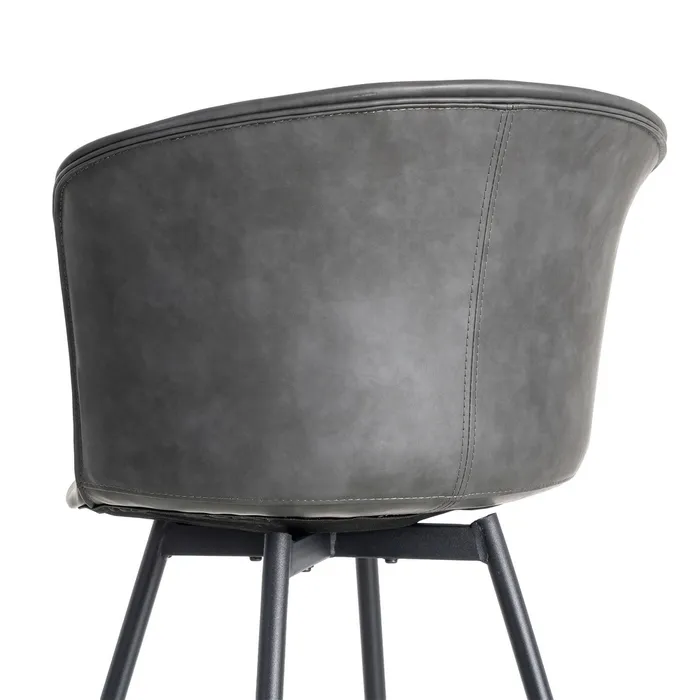 SEDIA IN METALLO NERO / SIMILPELLE 53x51,50x76 cm - immagine 6