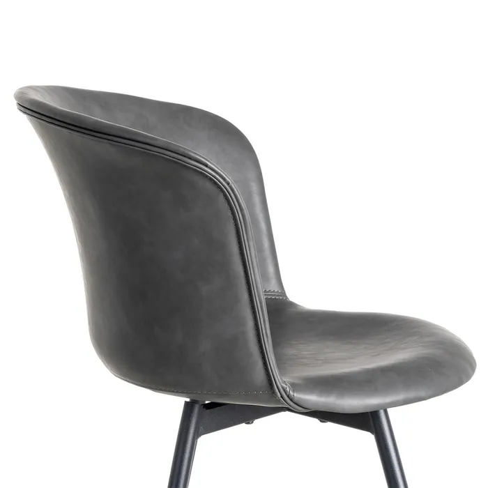 SEDIA IN METALLO NERO / SIMILPELLE 53x51,50x76 cm - immagine 7