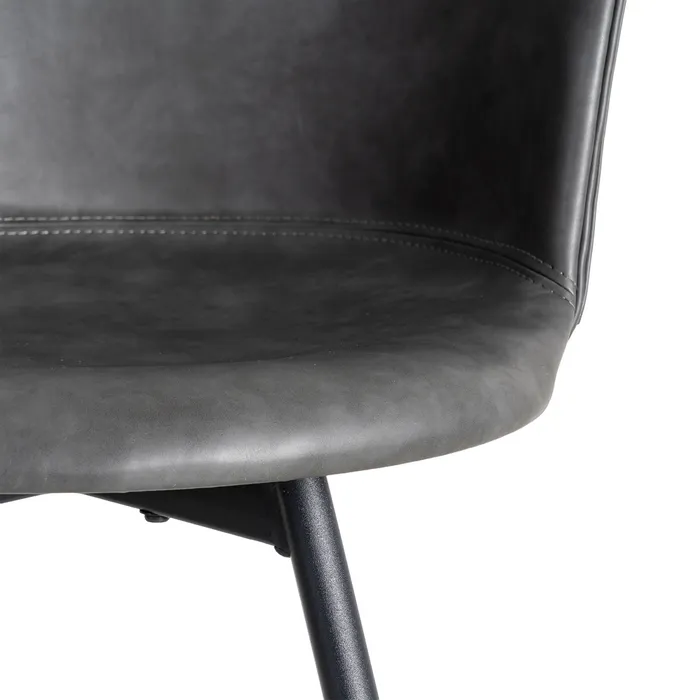SEDIA IN METALLO NERO / SIMILPELLE 53x51,50x76 cm - immagine 9