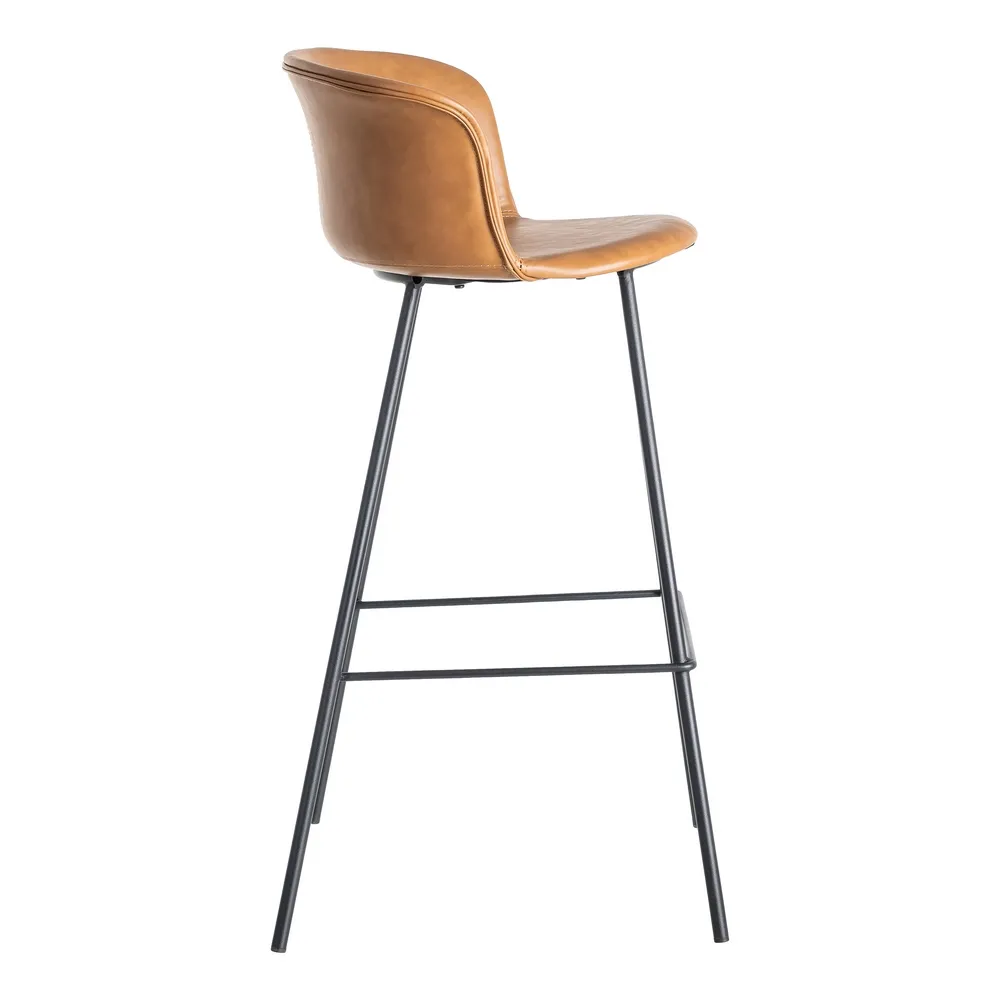 SGABELLO IN METALLO / SIMILPELLE CAMELLO 44,50x48,50x93,50 cm - immagine 4