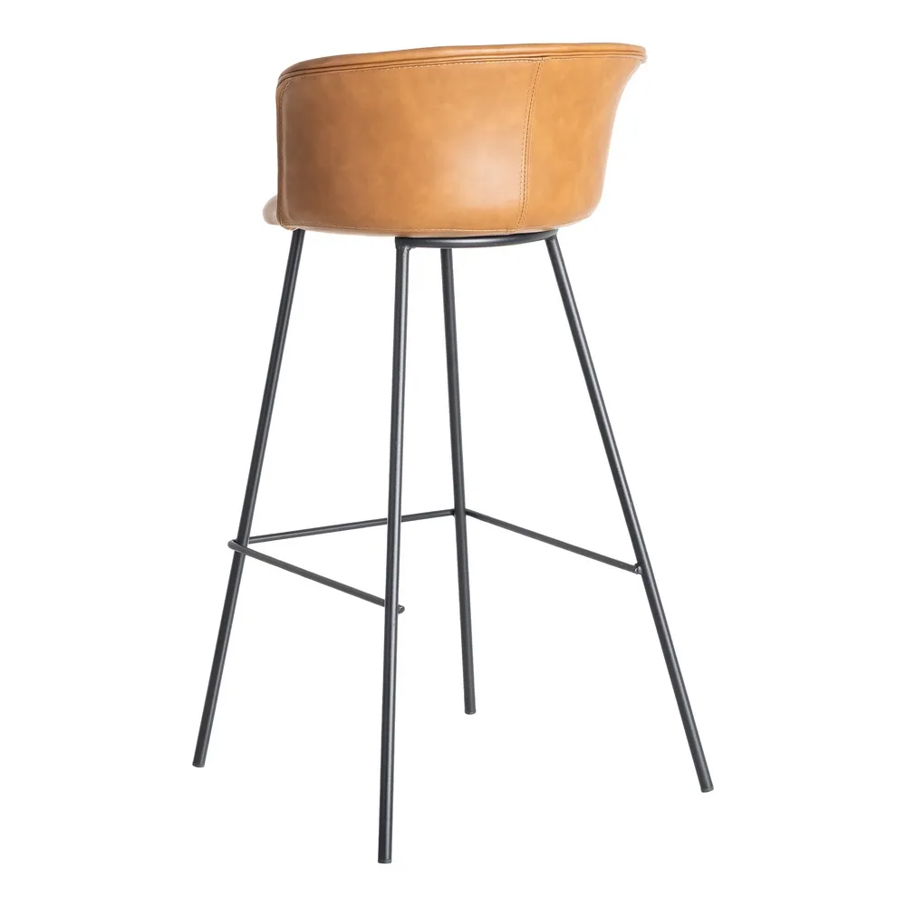 SGABELLO IN METALLO / SIMILPELLE CAMELLO 44,50x48,50x93,50 cm - immagine 5