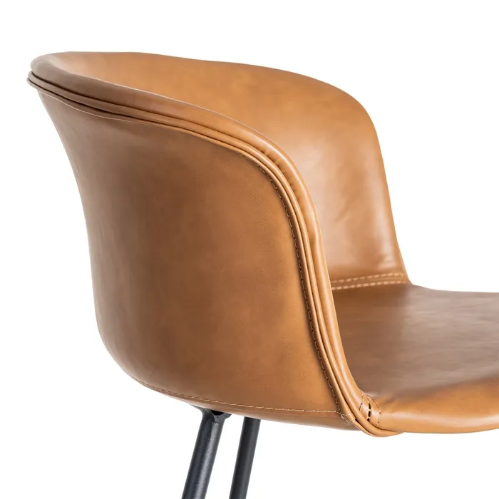 SGABELLO IN METALLO / SIMILPELLE CAMELLO 44,50x48,50x93,50 cm - immagine 6