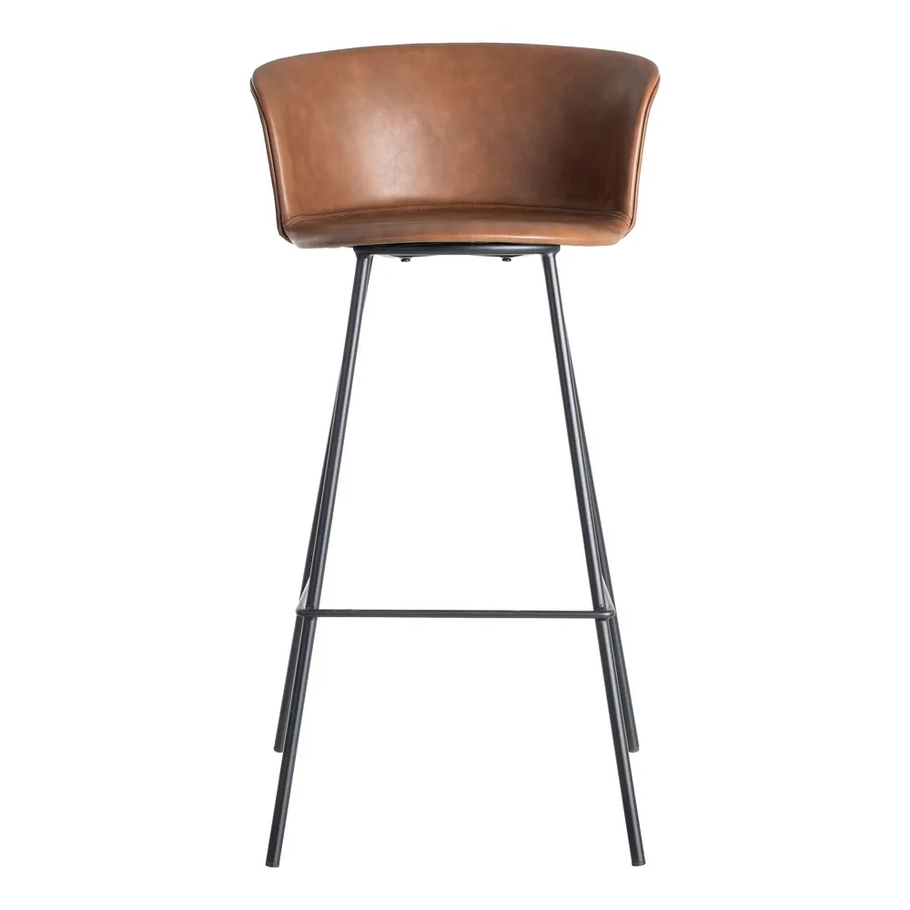 SGABELLO IN METALLO MARRONE / SIMILPELLE 44,50x48,5x93,50 CM - immagine 2