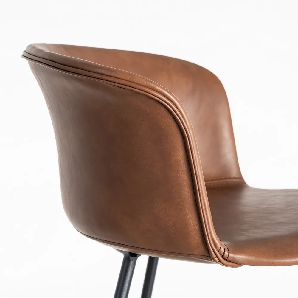 SGABELLO IN METALLO MARRONE / SIMILPELLE 44,50x48,5x93,50 CM - immagine 5
