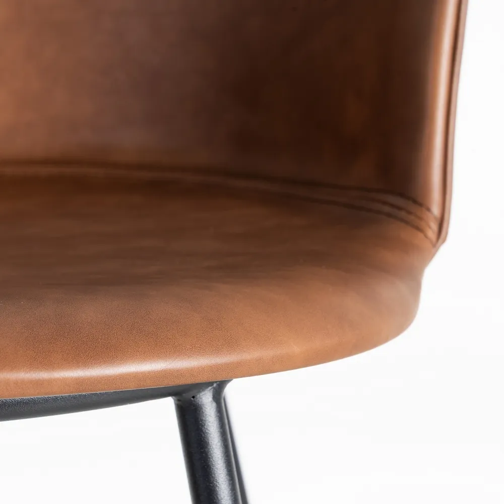 SGABELLO IN METALLO MARRONE / SIMILPELLE 44,50x48,5x93,50 CM - immagine 6