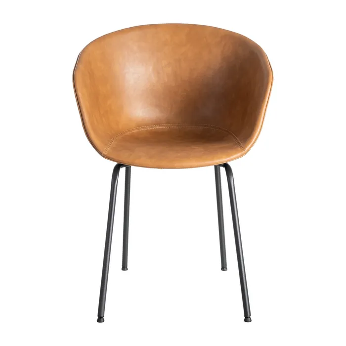 SEDIA IN METALLO CAMMELLO / SIMILPELLE 59 X 50,50 X 81,50 CM - immagine 3