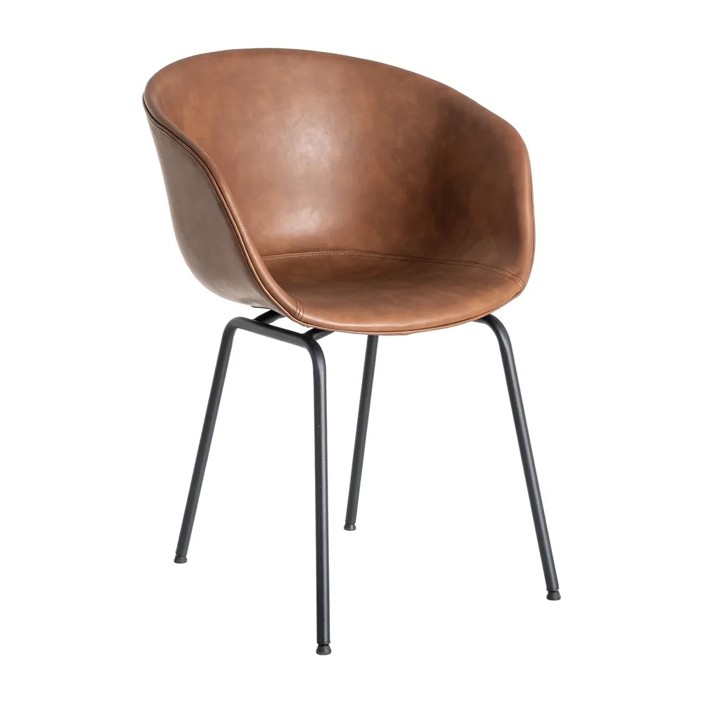 Sedia in metalloe e similipelle marrone 59 x 50,50 x 81,50 cm - immagine 2