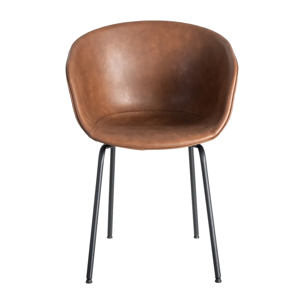 Sedia in metalloe e similipelle marrone 59 x 50,50 x 81,50 cm - immagine 3