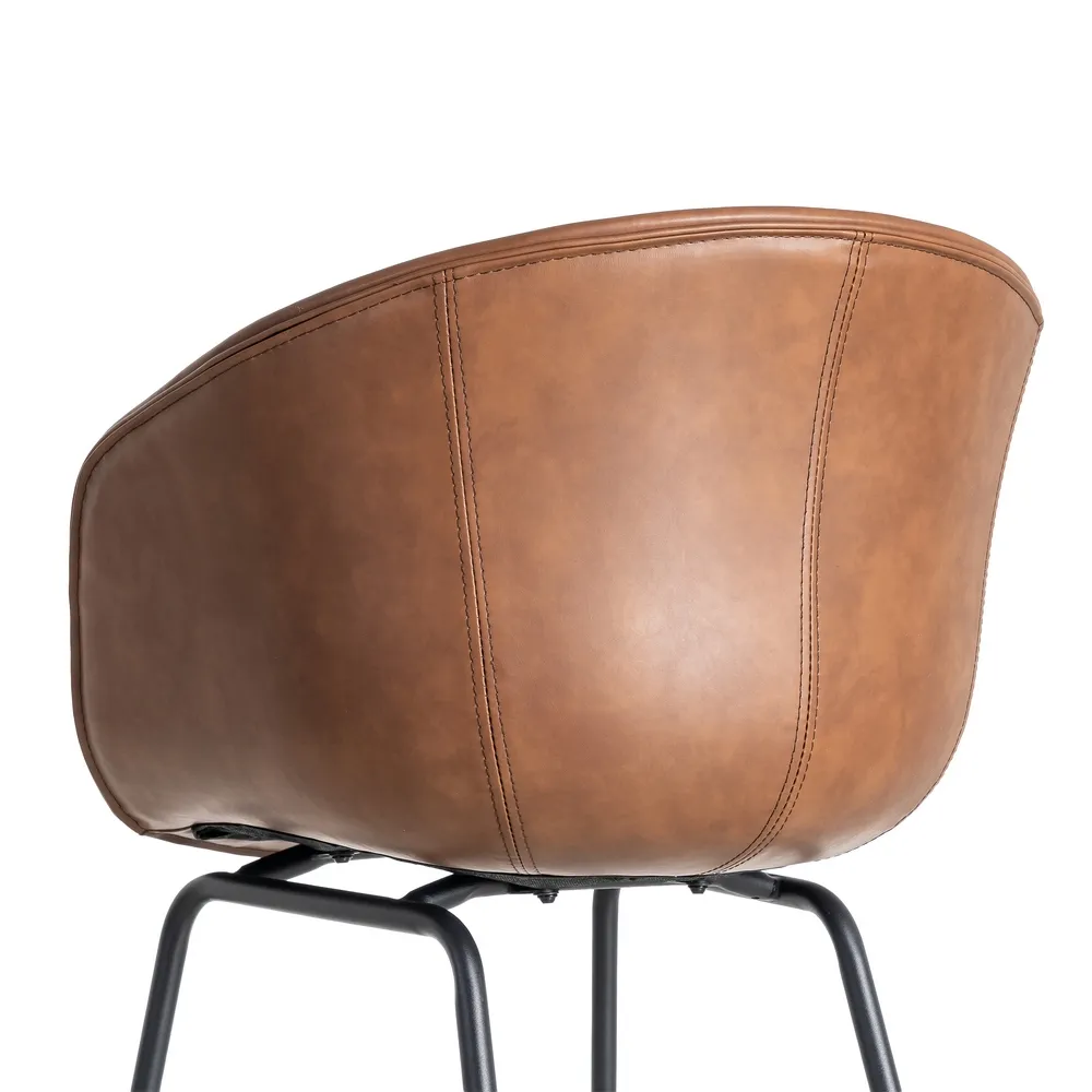 Sedia in metalloe e similipelle marrone 59 x 50,50 x 81,50 cm - immagine 5