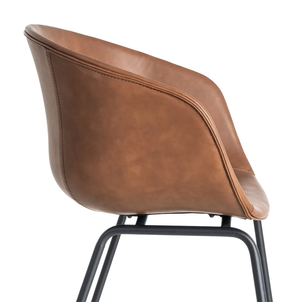 Sedia in metalloe e similipelle marrone 59 x 50,50 x 81,50 cm - immagine 6