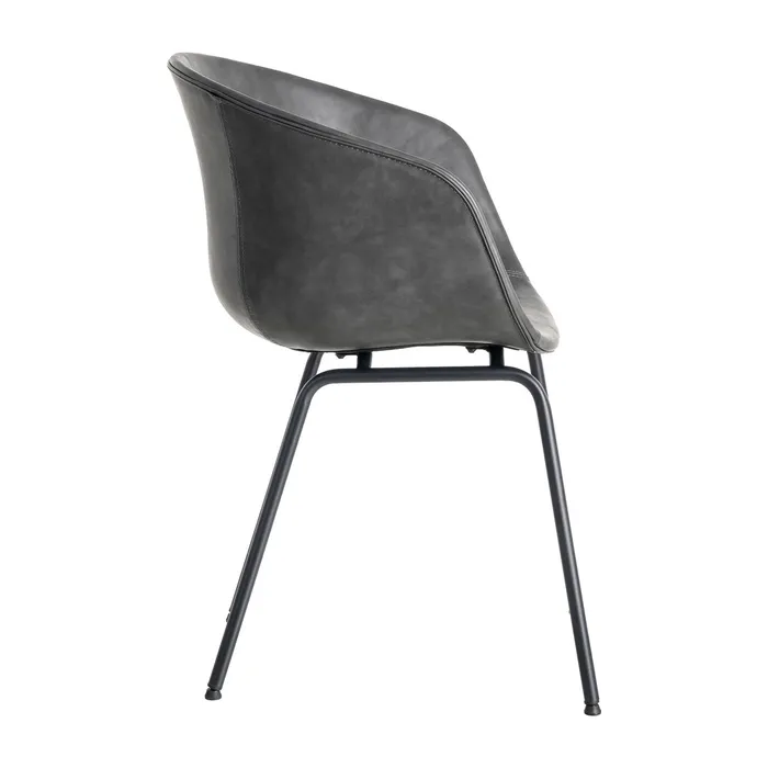 SEDIA IN METALLO NERO / SIMILPELLE 59 X 50,50 X 81,50 CM - immagine 4