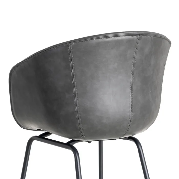 SEDIA IN METALLO NERO / SIMILPELLE 59 X 50,50 X 81,50 CM - immagine 6