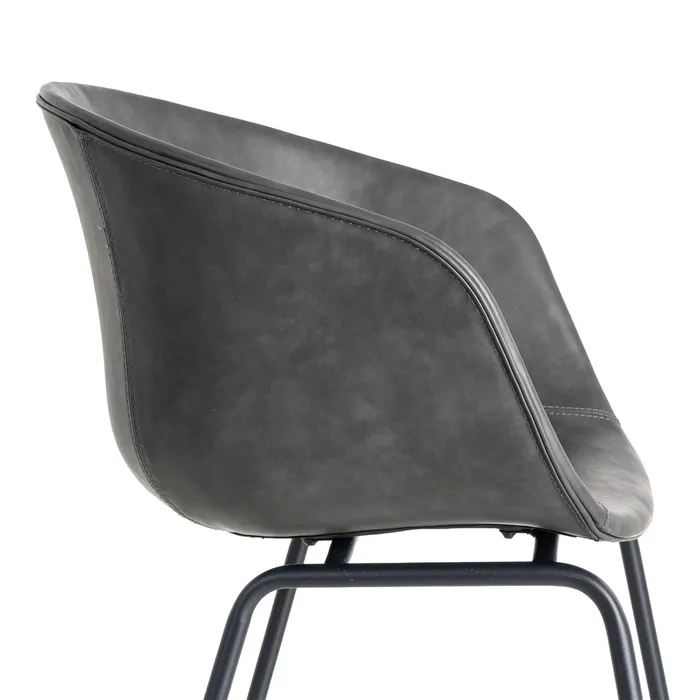 SEDIA IN METALLO NERO / SIMILPELLE 59 X 50,50 X 81,50 CM - immagine 7