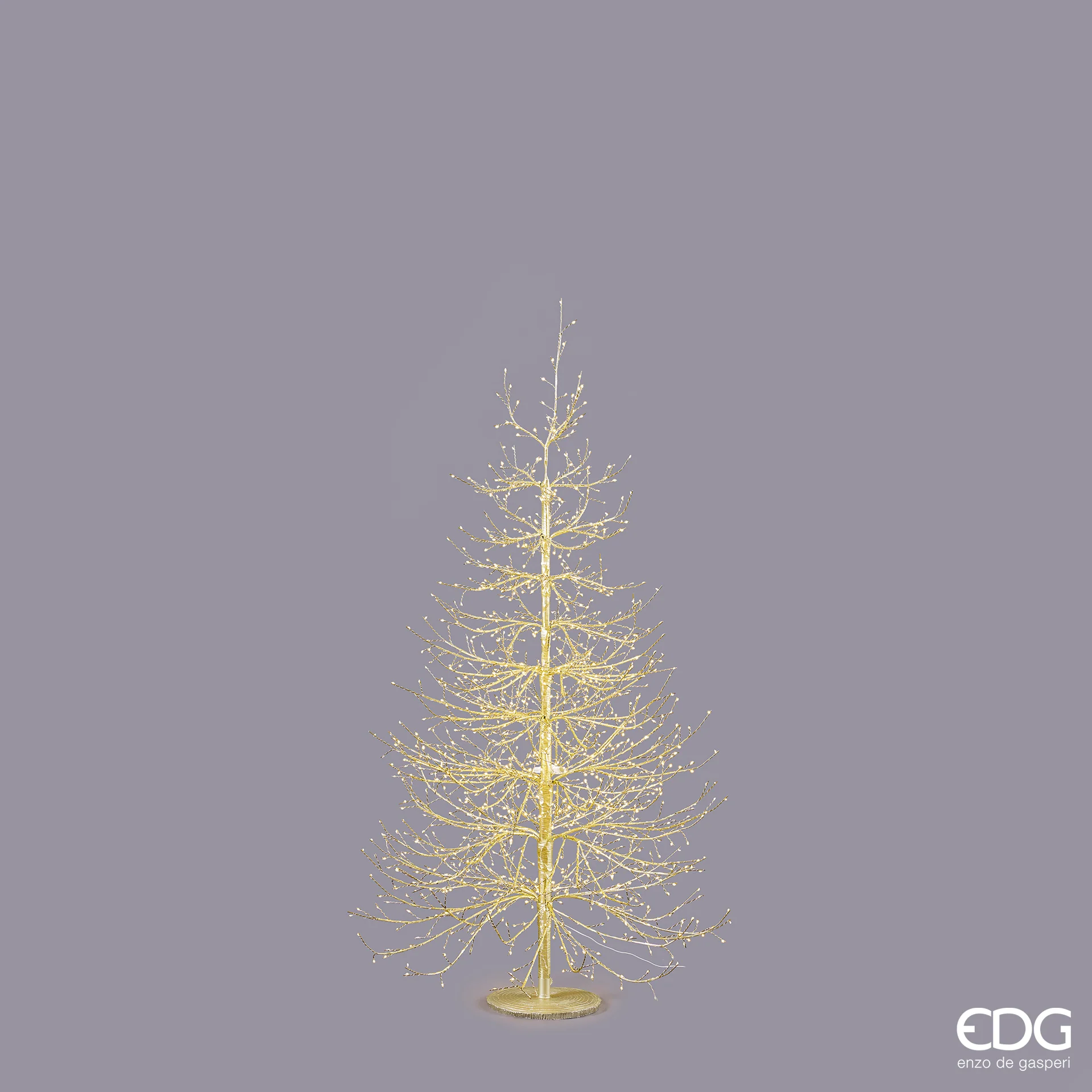 Albero di Natale EDG - Faggio Rich 150 cm Ø105 con 1440 LED integrati - ORO - immagine 2