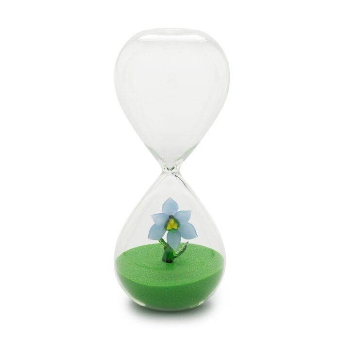 BOMBONIERA - CLESSIDRA FIORE AZZURRO SABBIA VERDE TREASURE - HENRIETTE - D18925