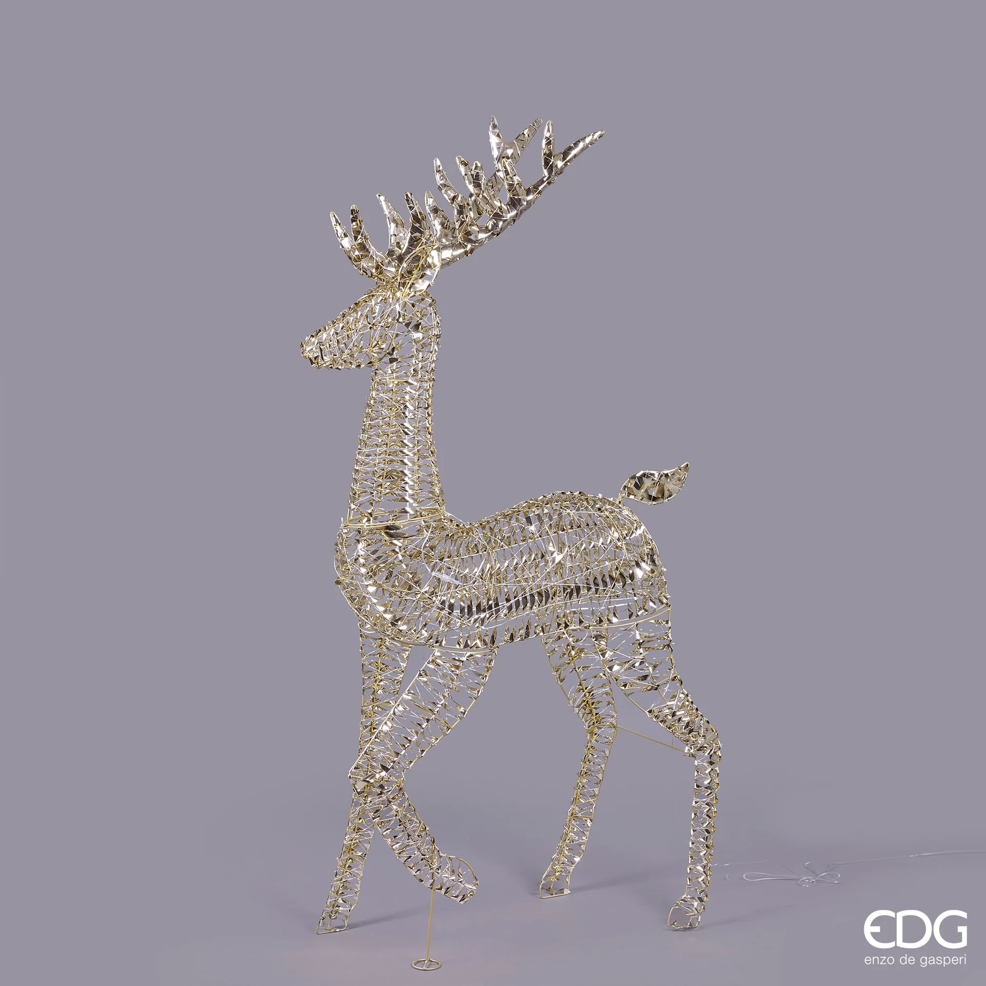 Decoro Renna EDG - Luxury Stripes 180 cm con 1800 LED integrati - NATALE 2025 - immagine 4