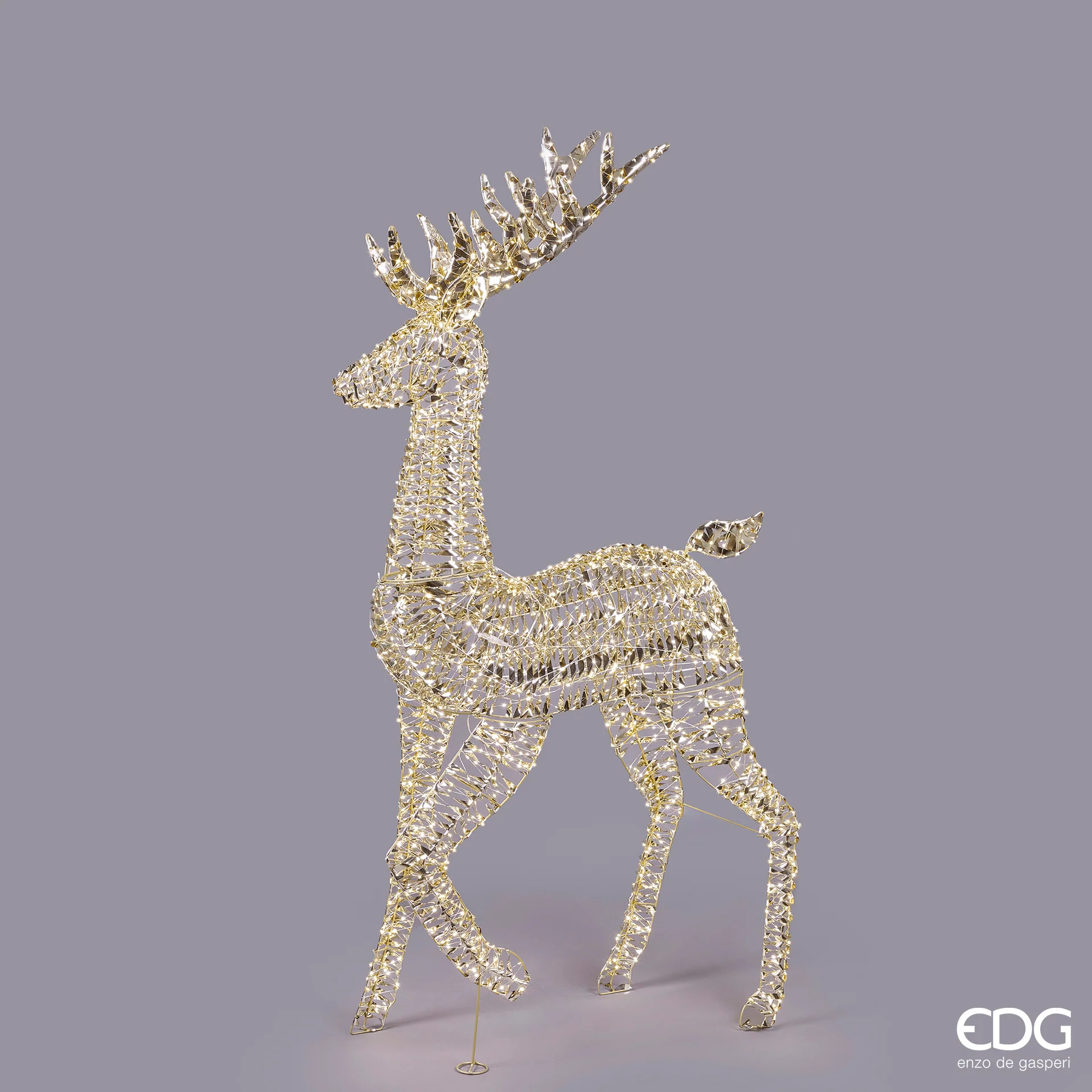 Decoro Renna EDG - Luxury Stripes 180 cm con 1800 LED integrati - NATALE 2025 - immagine 5