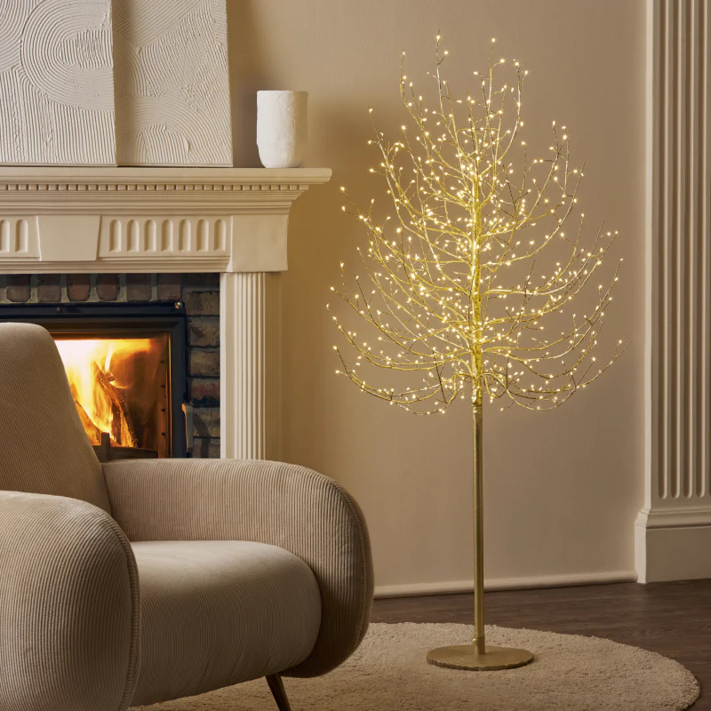 Faggio Gold EDG con base TRONCO - 150 cm Ø80 con 580 LED integrati - NATALE 2025 - immagine 3