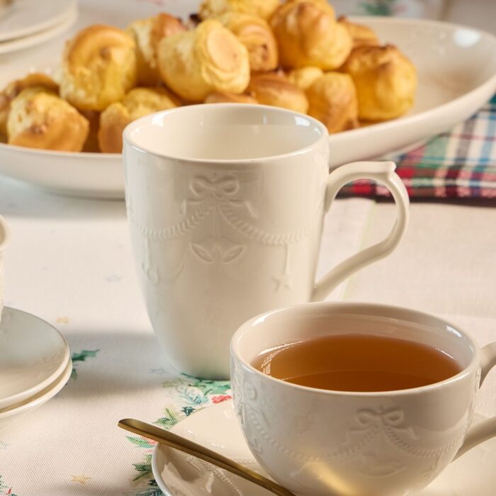 SET 4 Tazze Thè - Magia di Natale 200 Cc - New Bone China Bianco - LINEA ATOLLO AJ685133069