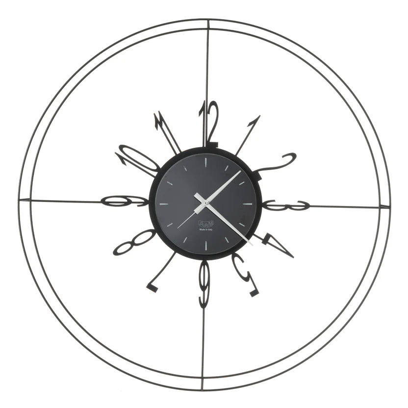 Orologio da parete di design con linee sottili Voyager Nero – 0OR3515C71