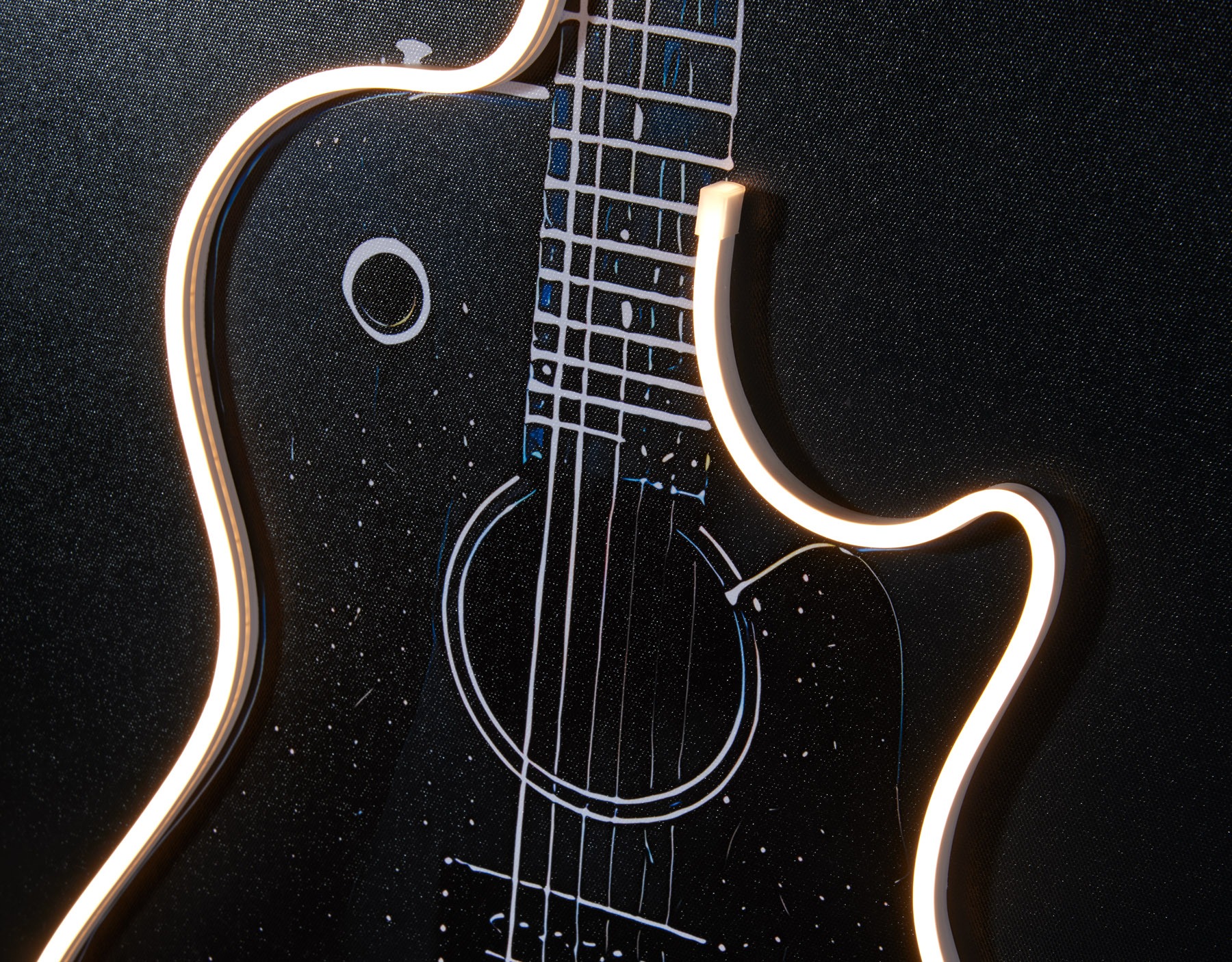 L'oca Nera - Quadro Led chitarra 80x120 cm - immagine 2