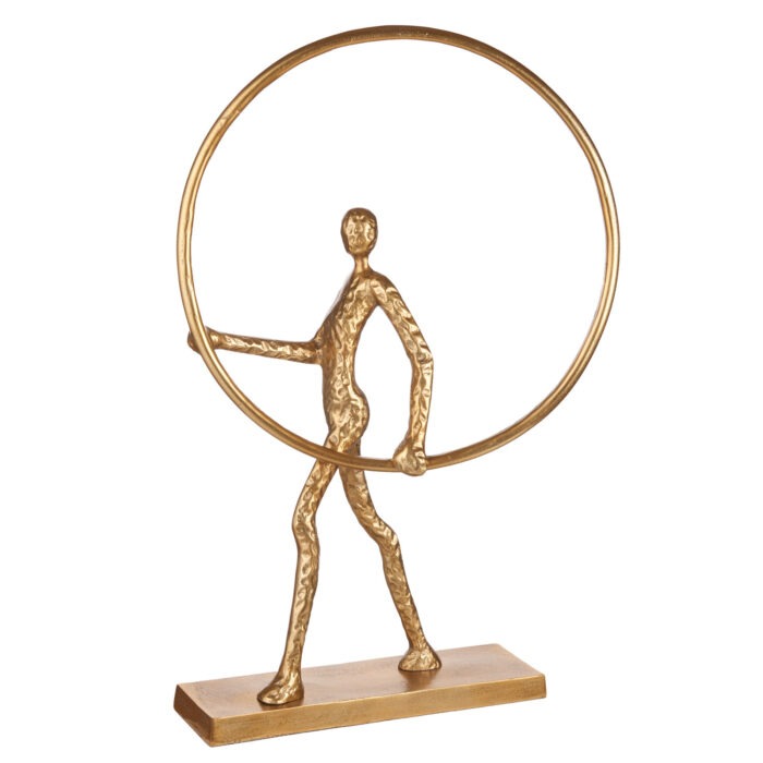 LINEA FASHION - SCULTURA UOMO CON CERCHIO 41x18x70h - L'OCA NERA 1L155