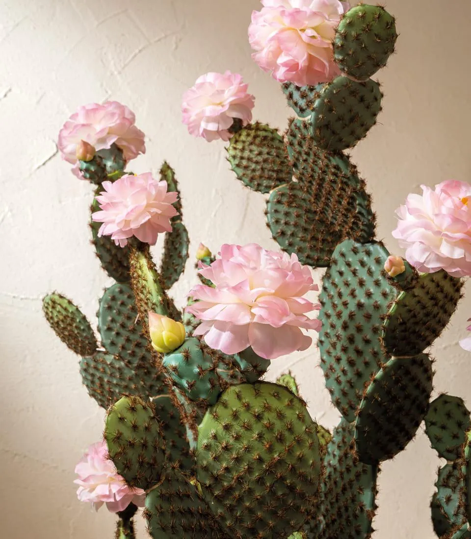 LINEA FASHION - Cactus Artificiale Fiori Rosa 60x50x155h - L'OCA NERA 1N107 - immagine 2