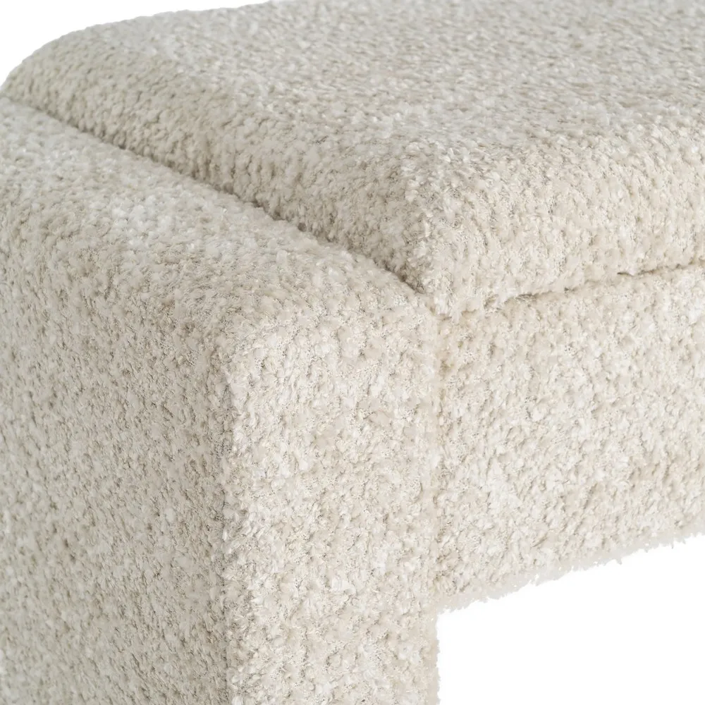 Panca contenitore crema - legno mdf / tela 117x43x45 cm - immagine 5