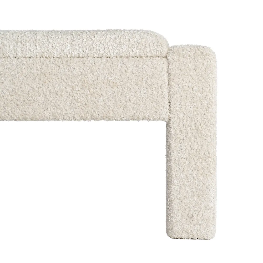 Panca contenitore crema - legno mdf / tela 117x43x45 cm - immagine 7