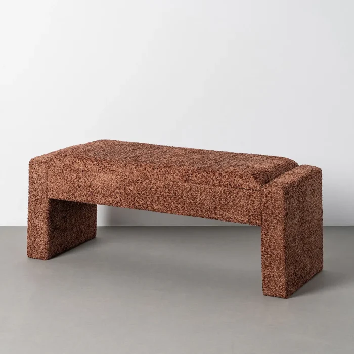 Panca contenitore marrone – legno mdf / tela 117x43x45 cm
