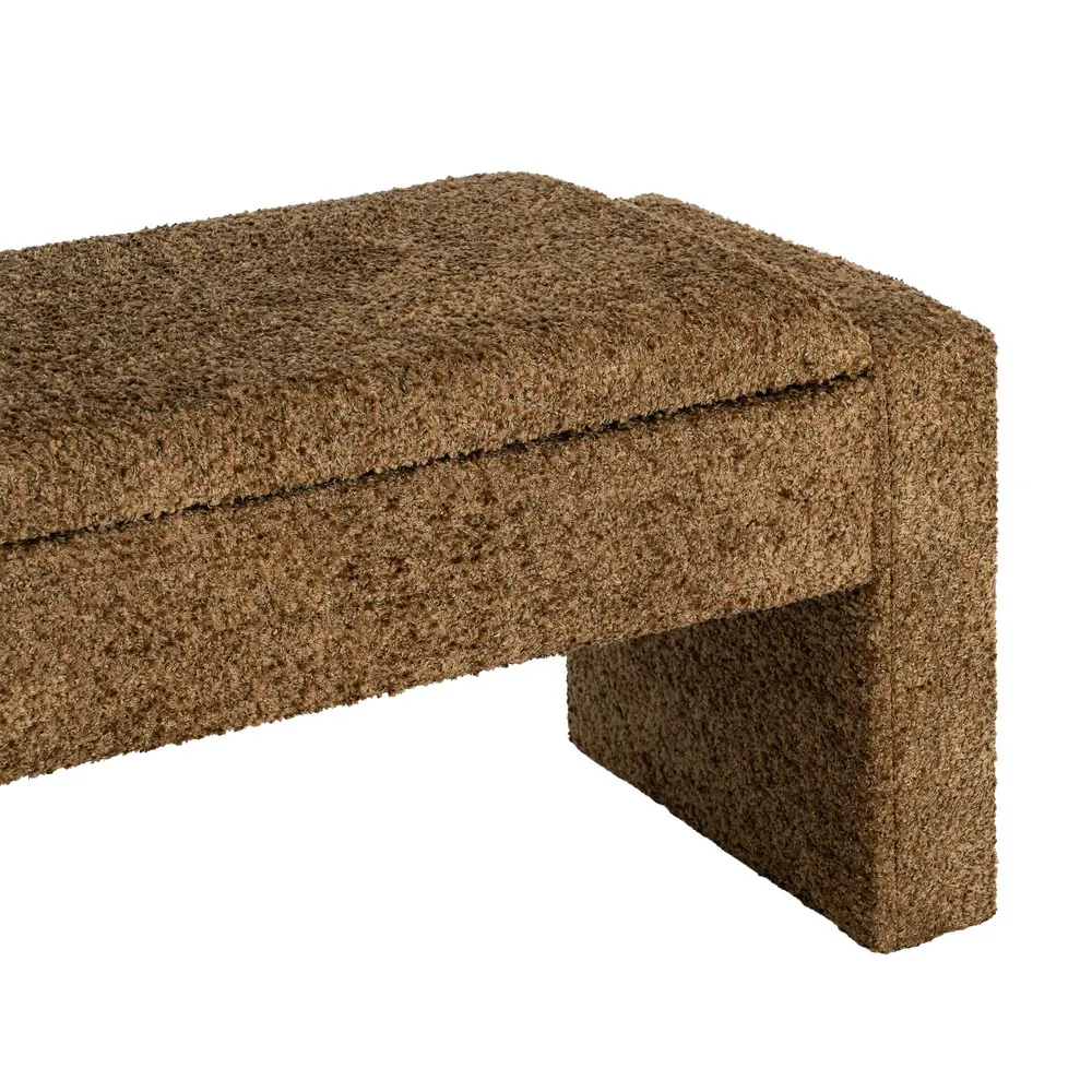Panca contenitore ocra - legno mdf / tela 117x43x45 cm - immagine 4