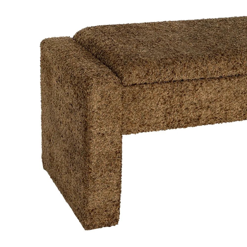 Panca contenitore ocra - legno mdf / tela 117x43x45 cm - immagine 6