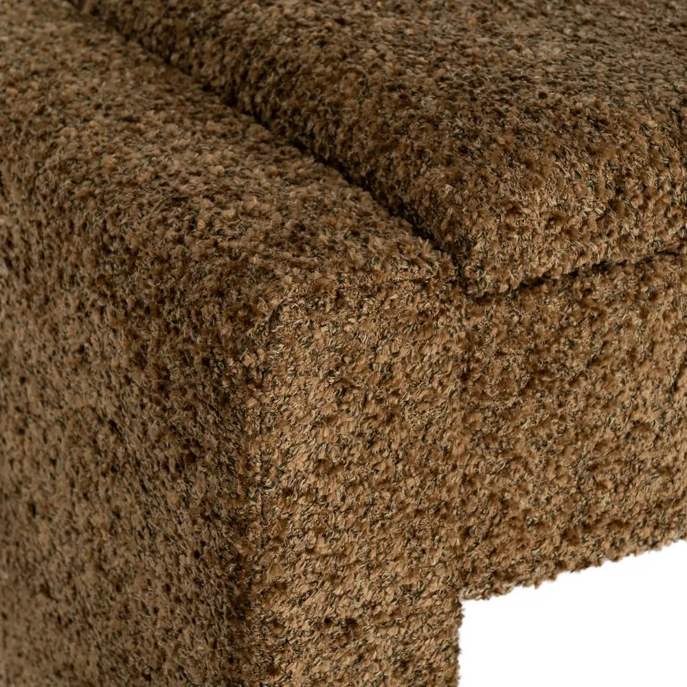 Panca contenitore ocra - legno mdf / tela 117x43x45 cm - immagine 7
