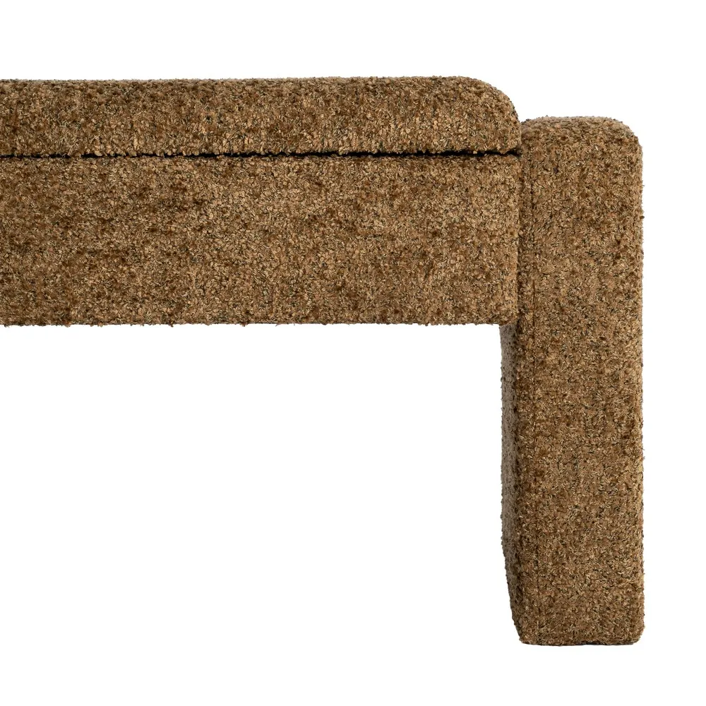 Panca contenitore ocra - legno mdf / tela 117x43x45 cm - immagine 8