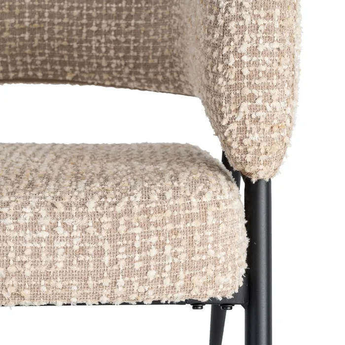 Poltrona Beige – tessuto / metallo 71x70x75 cm - immagine 3