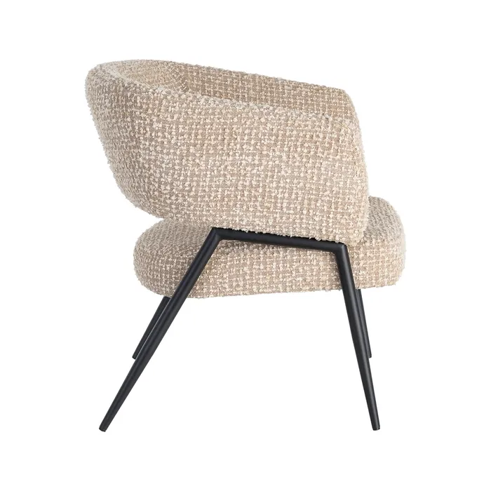 Poltrona Beige – tessuto / metallo 71x70x75 cm - immagine 5