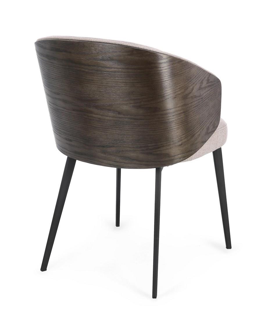 Bizzotto- Sedia Kinsley Dark con bracciolo 52x62,5x78 cm - immagine 2