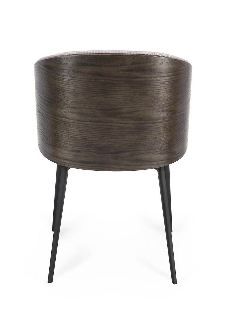 Bizzotto- Sedia Kinsley Dark con bracciolo 52x62,5x78 cm - immagine 4