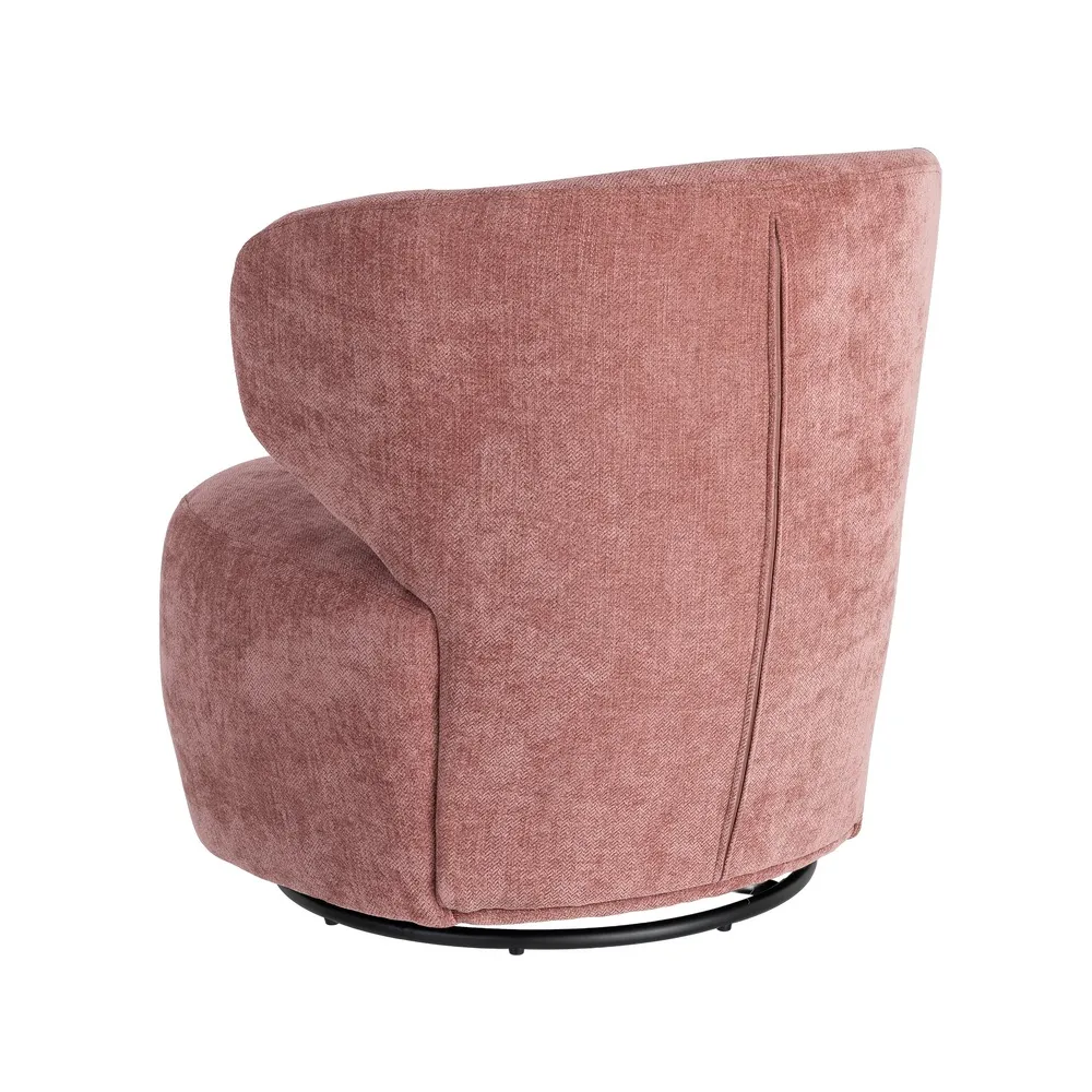Poltrona girevole Rosa - tessuto / legno 73x68x74 cm - immagine 3