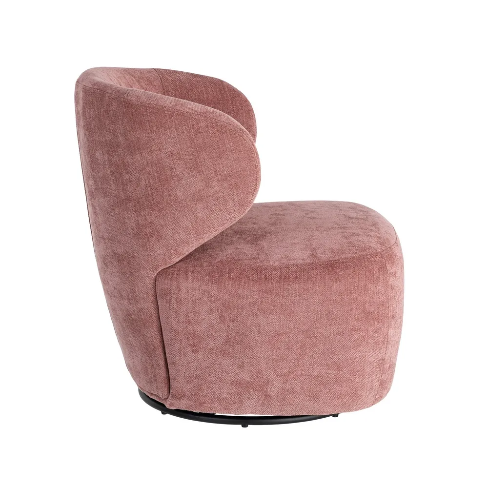Poltrona girevole Rosa - tessuto / legno 73x68x74 cm - immagine 4