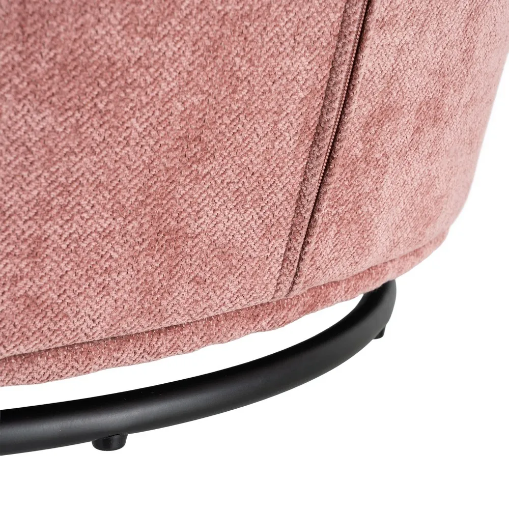 Poltrona girevole Rosa - tessuto / legno 73x68x74 cm - immagine 5