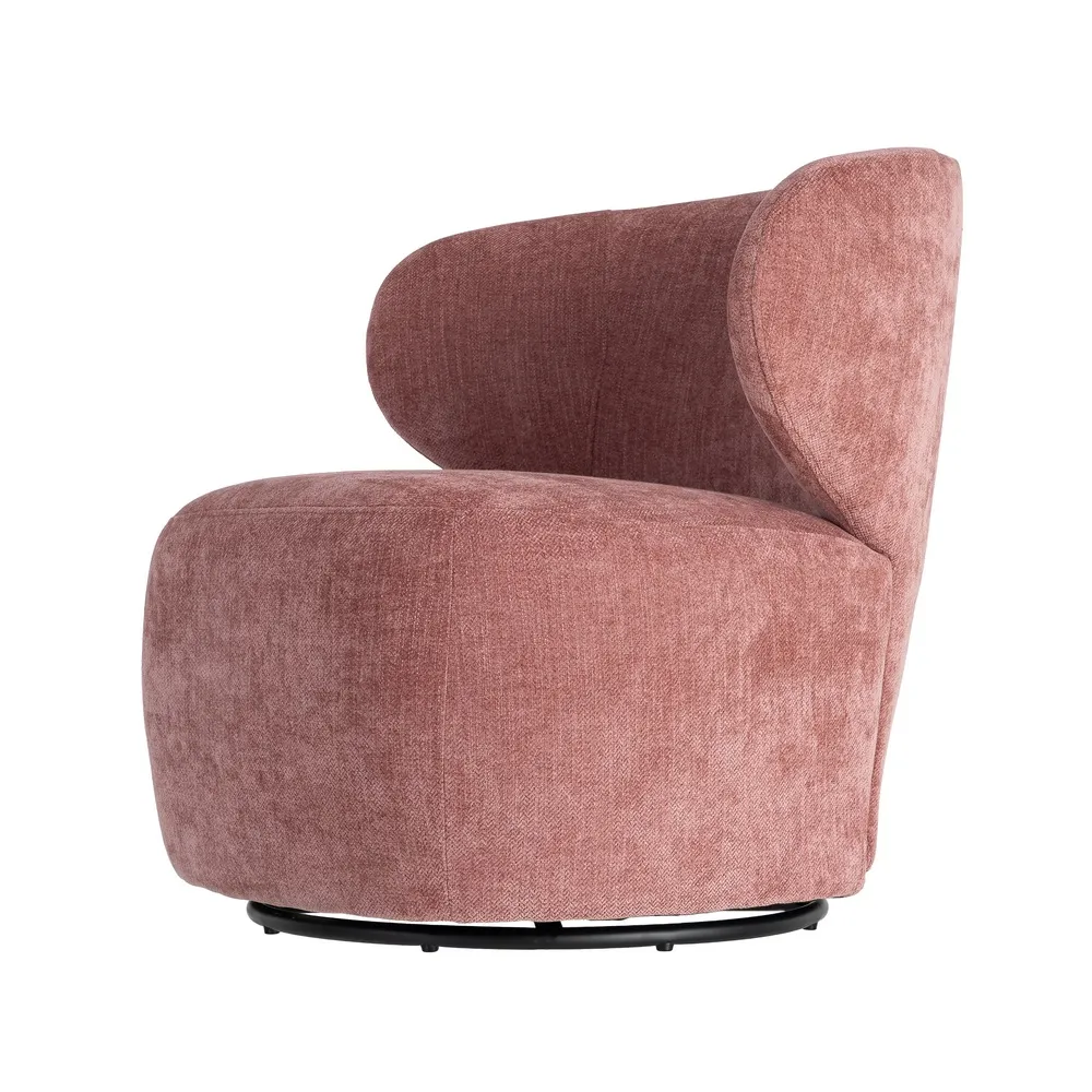 Poltrona girevole Rosa - tessuto / legno 73x68x74 cm - immagine 6